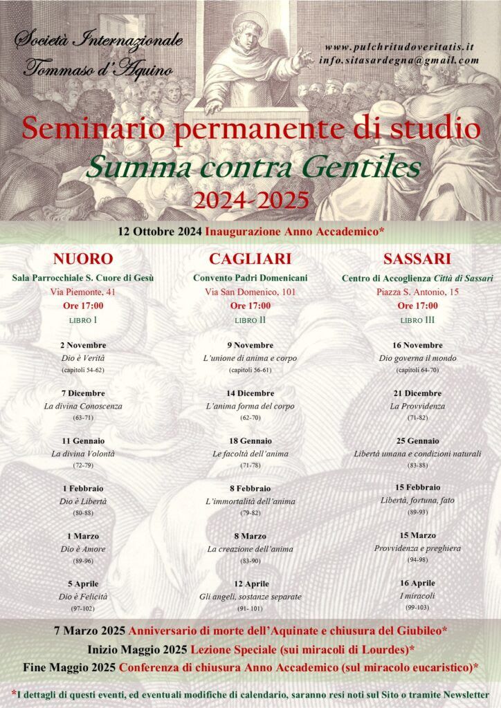 Seminario permanente “Summa contra Gentiles” per la SITA Sardegna 